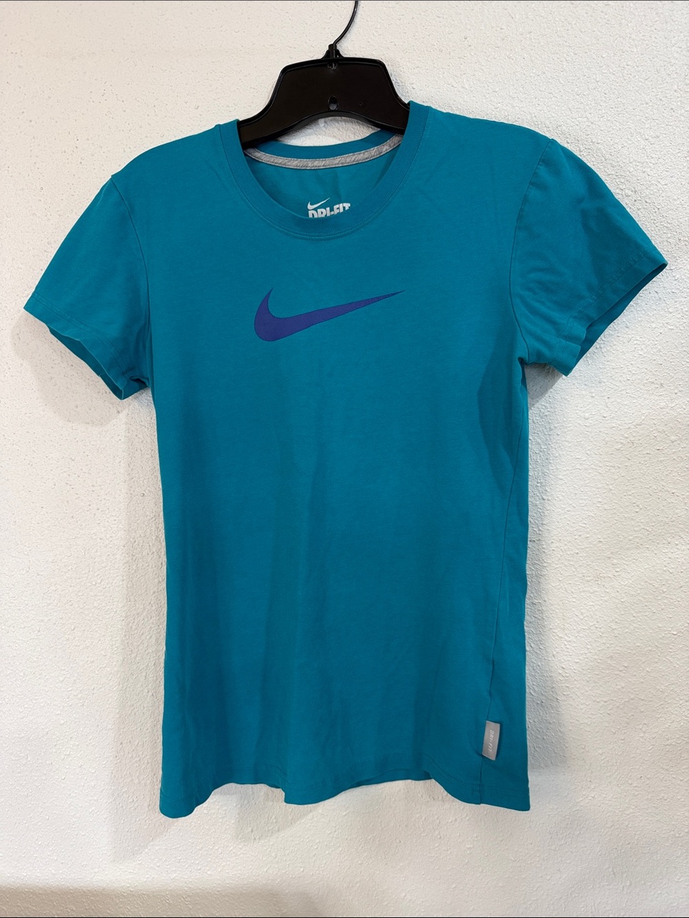 Nike Women’s Teal Short Sleeve Dri-FIT Tee with Purple Swoosh